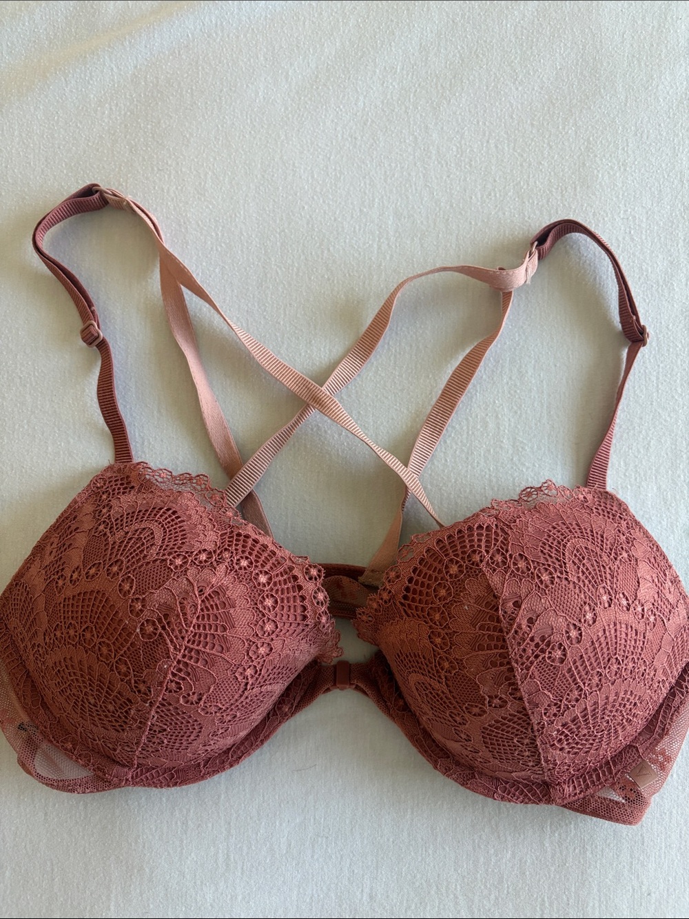 Victoria's Secret Lace Push-Up Bra in Dusty Rose Mauve
